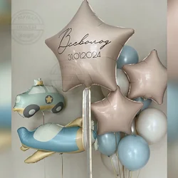 17pcs Matte Police Car Fighter Jet Foil Balloons Children 1 2 3 5year Birthday Party Decoration Supplies Baby Shower 2024