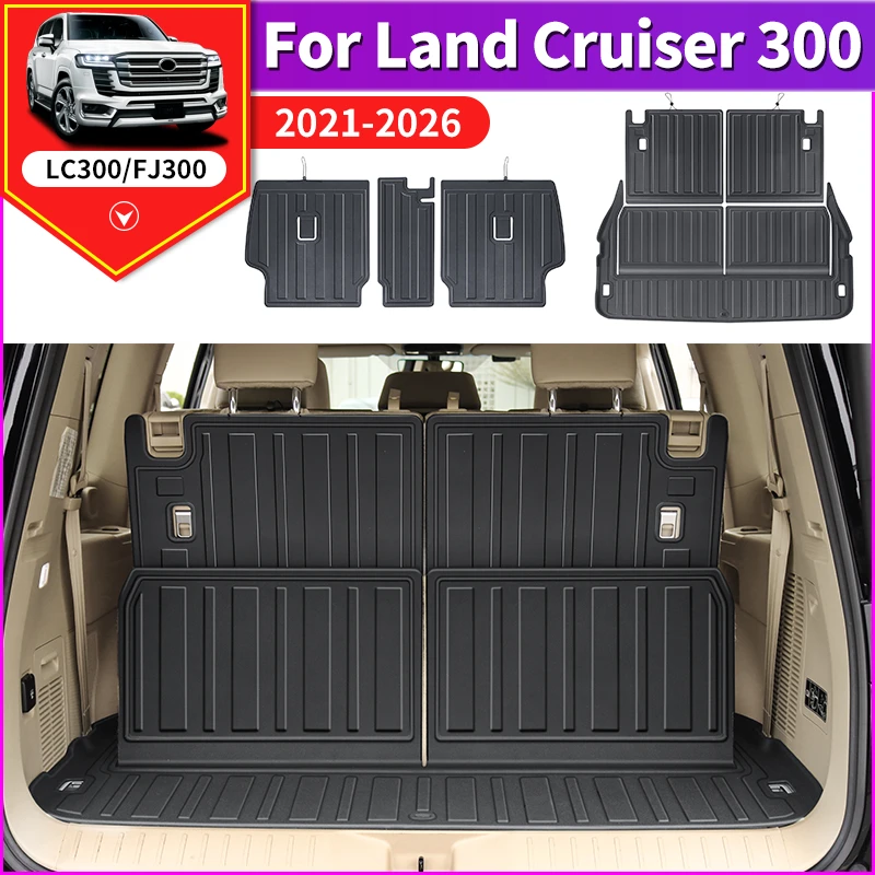 

Для Toyota Land Cruiser LC300 300 J300 2026-2021: Нескользящий водонепроницаемый коврик для багажника и подушка для спинки сиденья, прочные аксессуары для интерьера