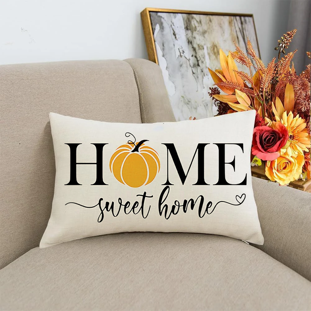 30x50cm Halloween Pumpkin Pillow Case  Linen Printed Lettering Without Core Halloween Cushion Cover Cushion Cases For Home Sofa