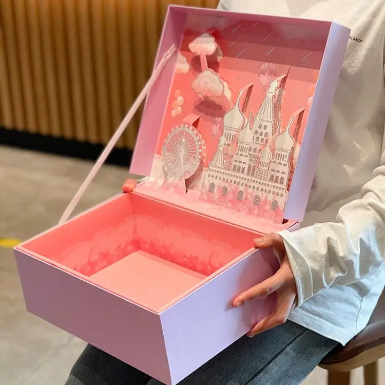 3D Relief Stereo Herbruikbare Luxe Geschenkdoos Set Verjaardagscadeaudoos voor huidige Bruiloft Verpakking Voor Meisjes Kind Decoreren Benodigdheden
