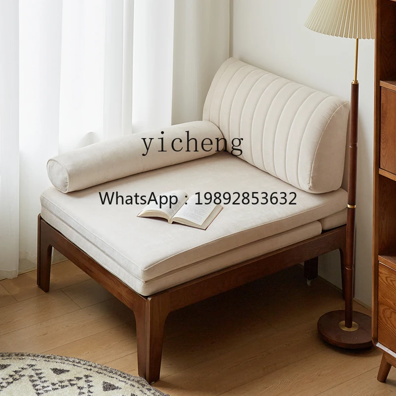 

XLL solid wood sofa bed small apartment single study folding sitting and sleeping multi-functional balcony telescopic sofa bed