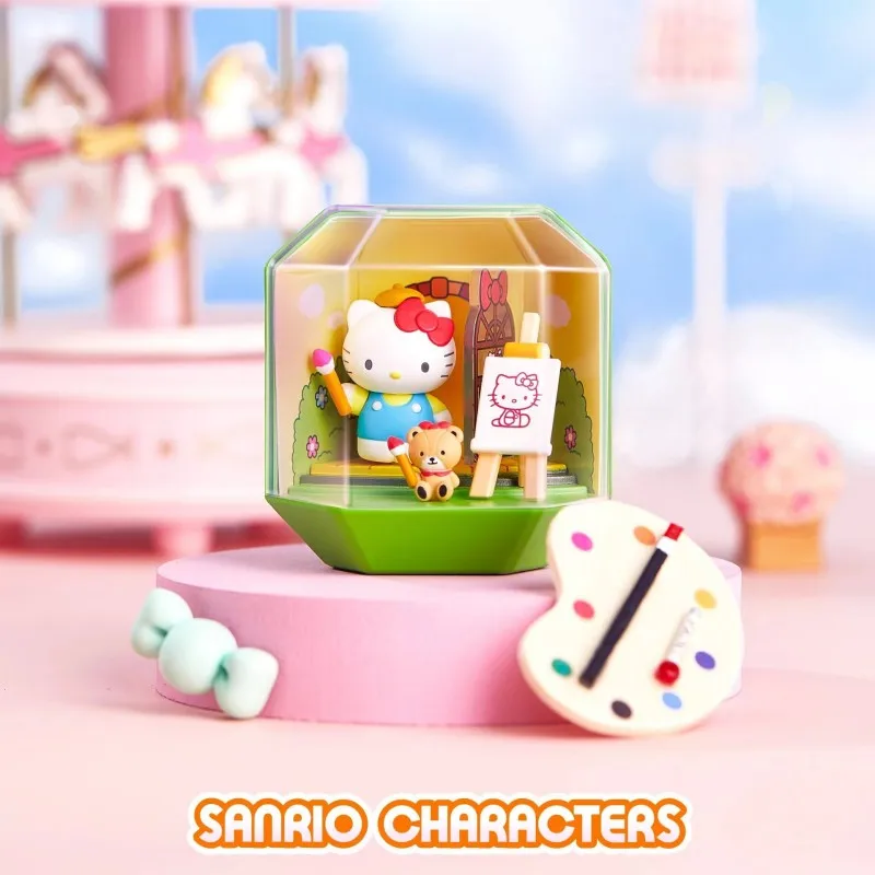 

Подлинная серия Sanrio Mini Store, милый подарок для девочек с изображением героев мультфильмов Хелло Китти, модная модель ручной работы с орнаментом