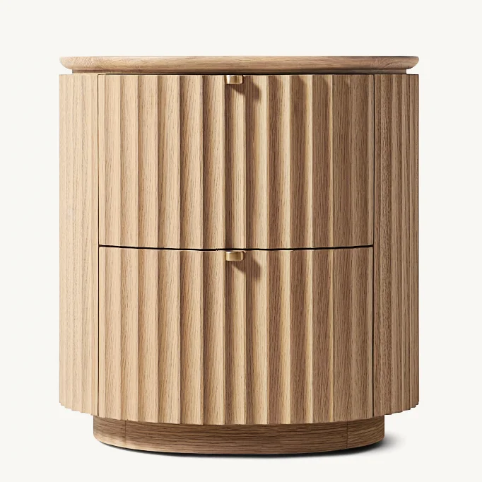 2024 منضدة بجانب السرير وأثاث غرفة النوم المنزلية من خشب البلوط الصلب الفاخر #1