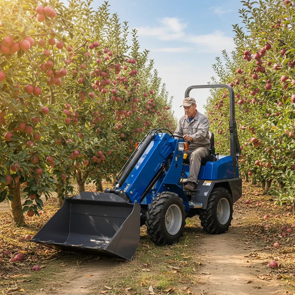 

1 Ton Mini Loader with Telescopic Arm Diesel Hydraulic Multi-Function for Farm And Orchard Use Hot Sale