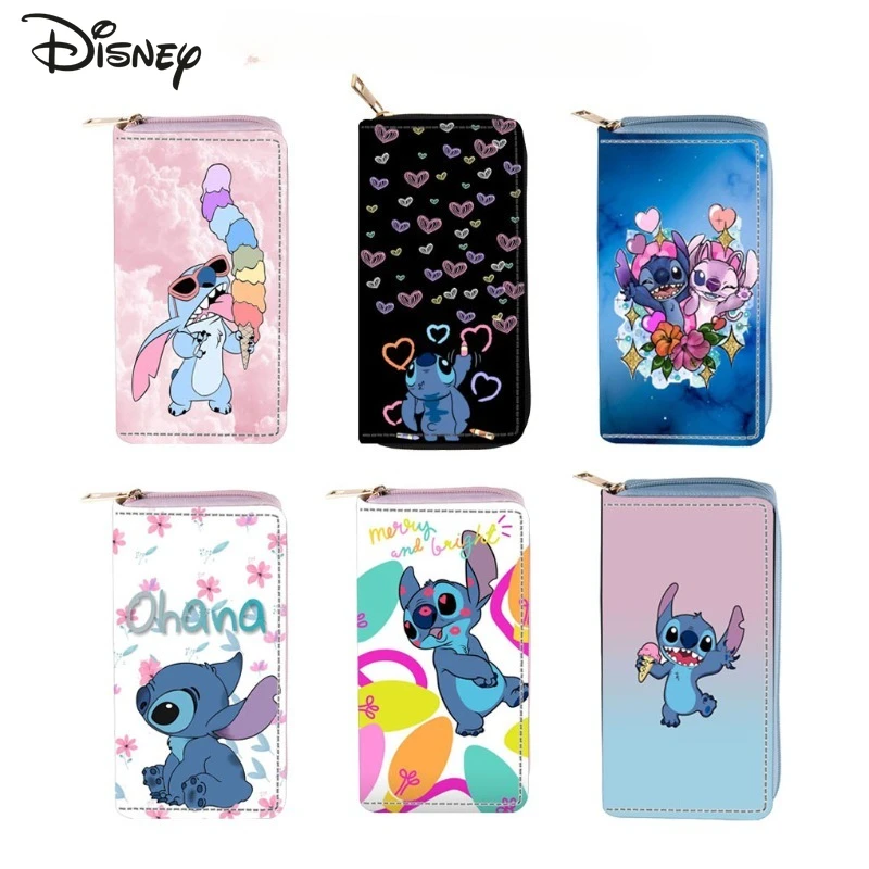 Stitch 2025 New Women's Long Wallet Fashionable and High-quality Women's Multi Card Bag Storage Cartoon Versatile Zero Wallet