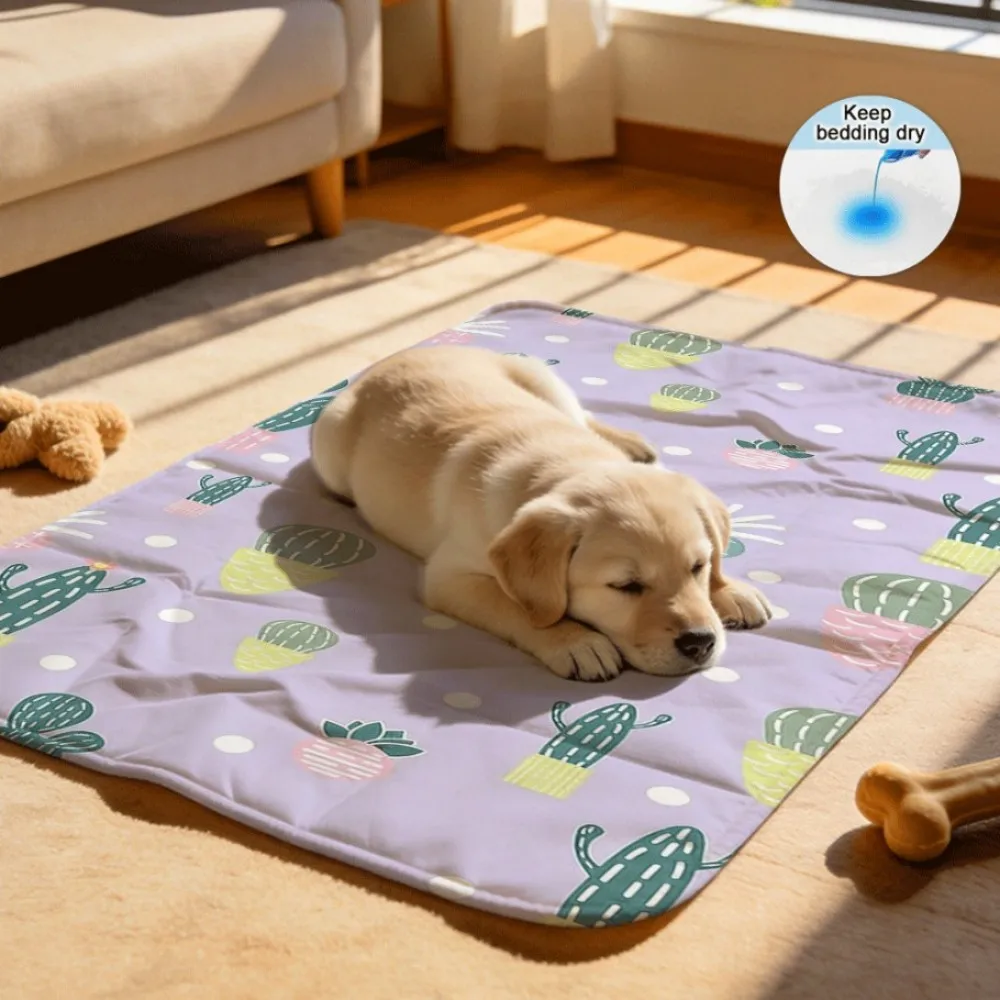 Cactus Pineapple Dots Purple Adorable Vibe Reusable All Season Pet Potty Mats Breathable Washable for Year-Round Use
