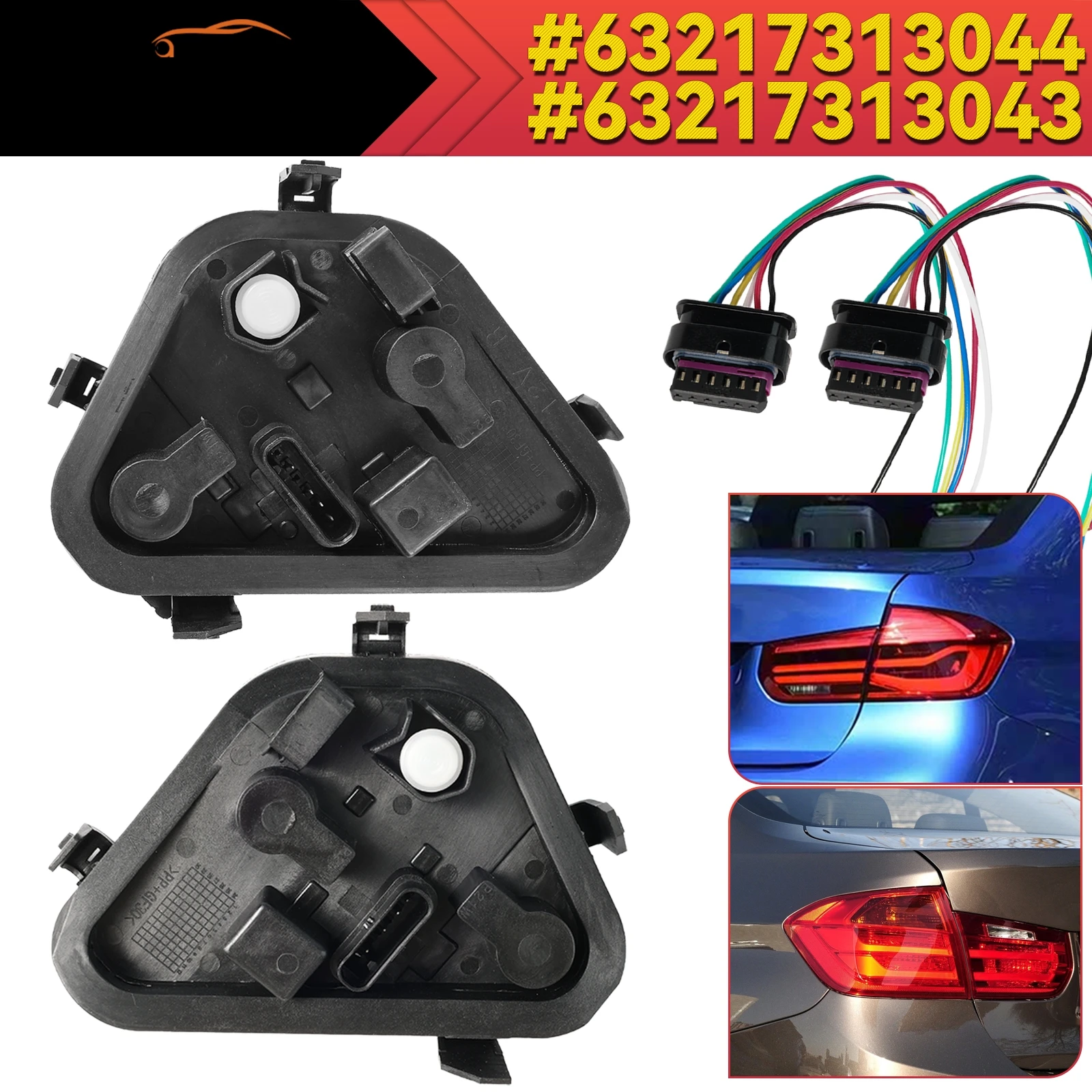 

Комплект для сборки задних фонарей автомобиля, цоколь лампы заднего фонаря с кабельной вилкой # 63217313043 63217313044 Для BMW 3 серии F30 F35 F80 320 328 335