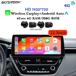 Carplay Auto Android 14.0 12G+256G 4G LTE IPS 720P Car DVD Player GPS Map WIFI Bluetooth Radio For Toyota Corolla 2018-2024 E210