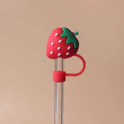 Simpatiche coperture in paglia di fragola per Stanley Tumbler Cups accessori Kawaii Silicone Straw Toppers tappo protettivo per cannucce da 10mm