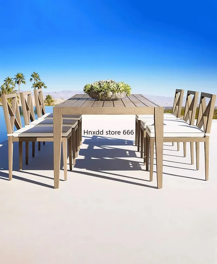 Outdoor tables and chairs made old anti-corrosion teak casual waterproof furniture