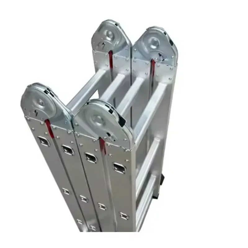 Industrial Heavy Duty Aluminum Folding Ladder 330 lbs Load Bearing Lightweight Non Slip Portable for Home Outdoor Use