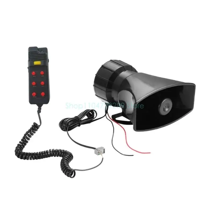 

Firemen Truck Warning Alarm Police Firemen Ambulance Traffic Siren 7 Sound DC12V 100W Car Horn with MIC Vehicle Warning Alarm