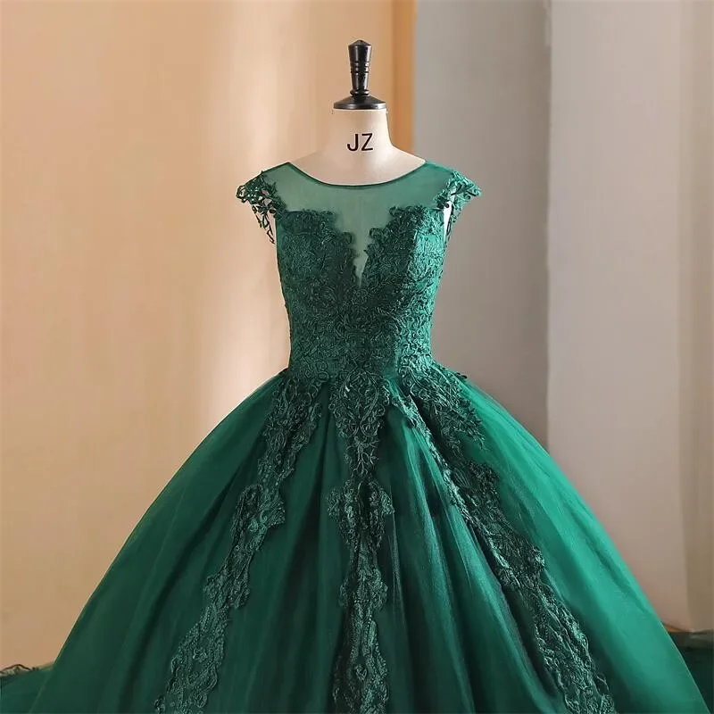 Angelsbridep Customized Emerald Green Ball Gown Quinceanera Dresses With Appliques Off Shoulder Corset Vestidos De 15 Años 2025