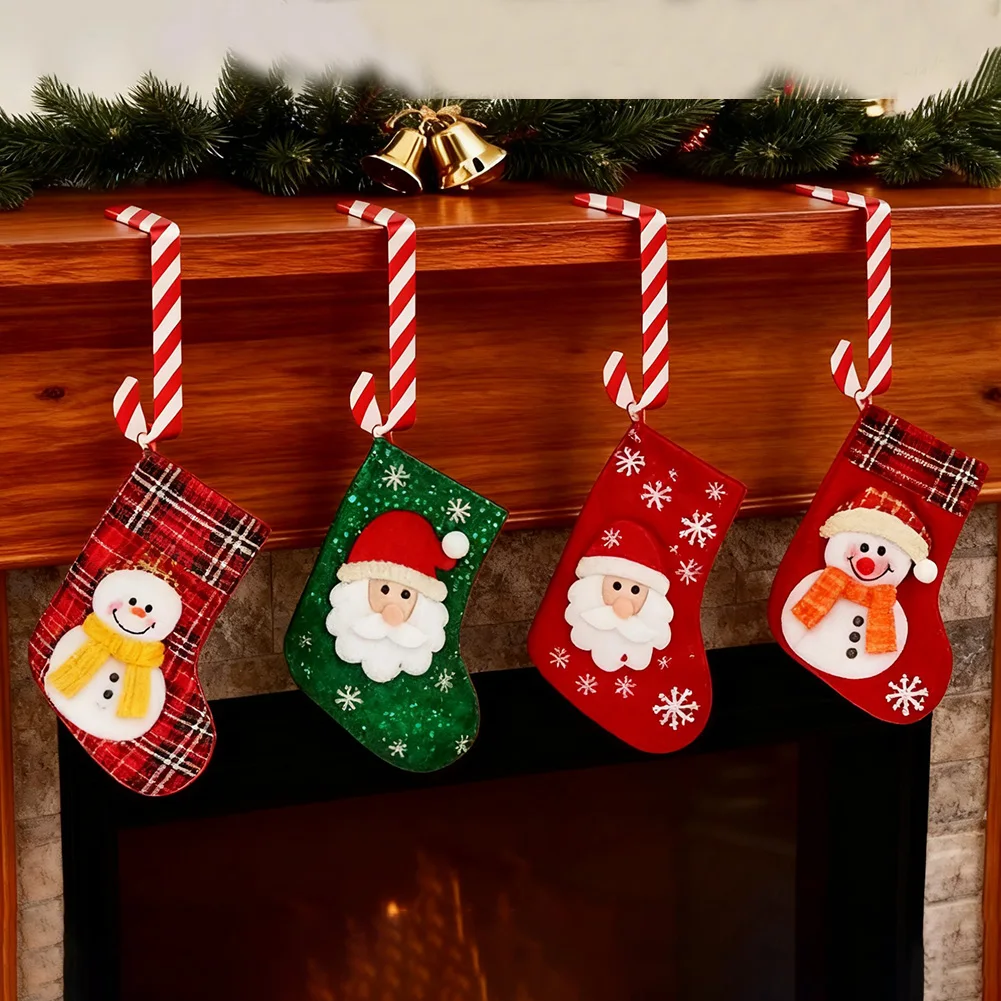 Festive Atmosphere Christmas Stocking Holders Easy Install Hooks Versatile Hooks For Christmas Decorations Christmas Decorations