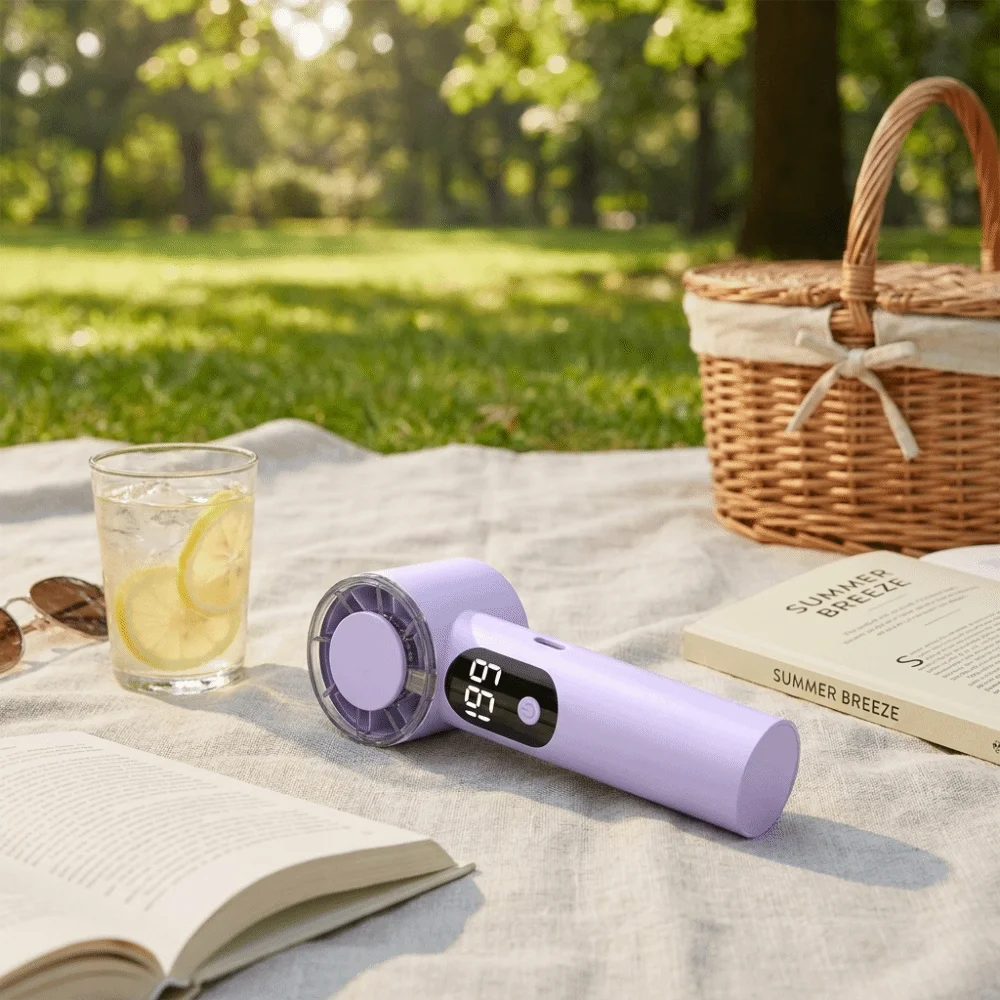 Practical Gift Rechargeable Handheld Fan Portable Compact Cooling Fan Sturdy Casing High Speed Mini Fan Daily Travel