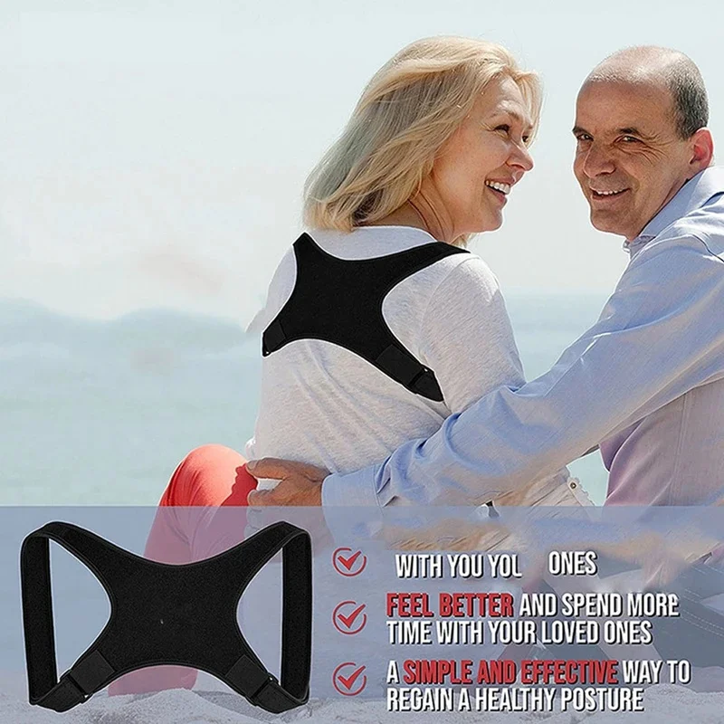 Adjustable Shoulder Back Brace Posture Corrector Women Men Compression Upper Back Brace Pain Relief Scoliosis Shoulder Belt view 2