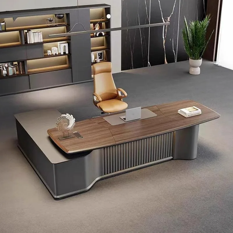 High-end Boss President's Desk File Cabinet General Manager's Room Large Class Simple Modern Table and Chair Combination