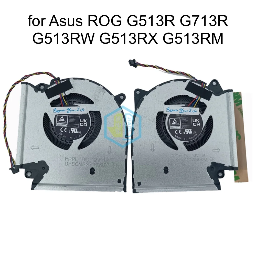 Вентилятор охлаждения ноутбука для Asus ROG G513RM G713RS G713RW G713RM G513RX CPU GPU Cooler Fan 13NR0880P02011 FPPM 13NR0880P01011 FPPL