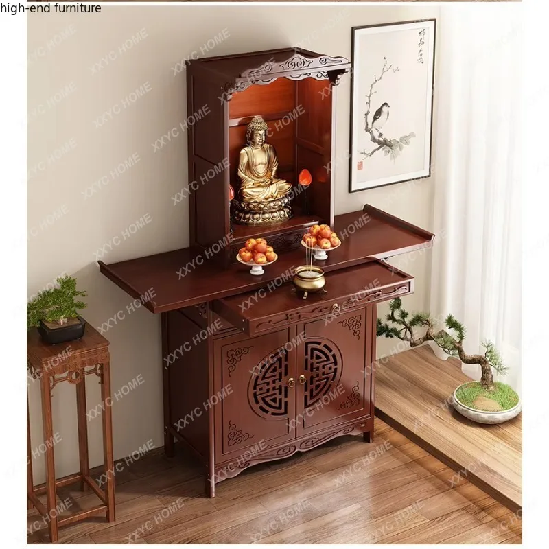 XXNew Chinese Style Buddha Shrine Cabinet Stand for Home Ancestral Altar Table Shelves Storage Rack