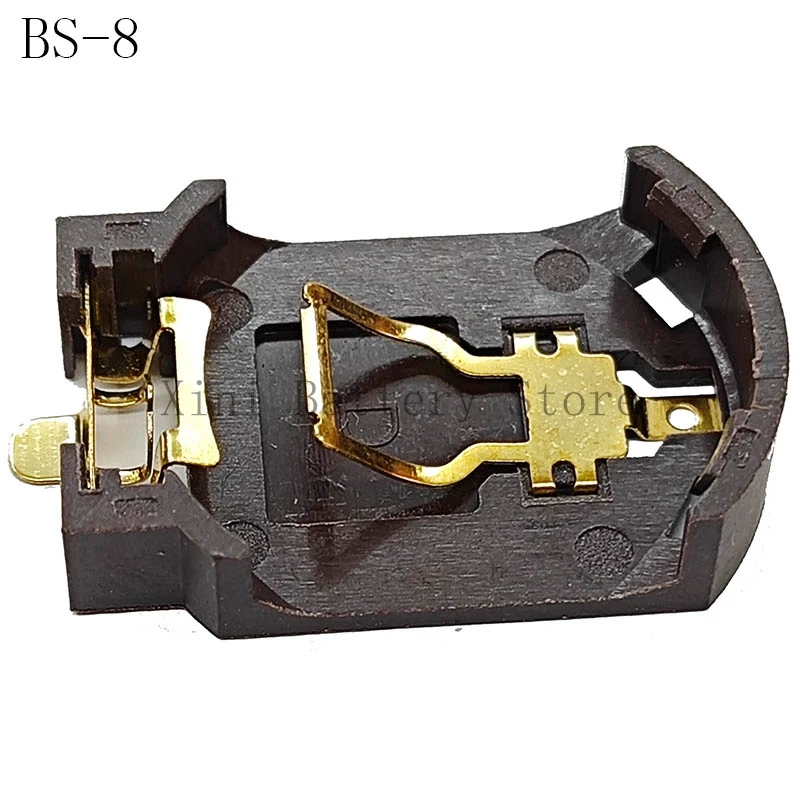 10PCS/LOT BS-8 CR2032 CR2025 Gold-plated Button Battery Holder 2032 Battery Box Socket Case
