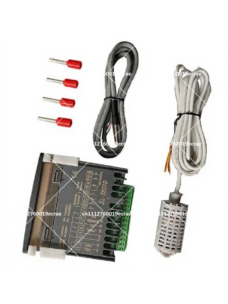 IP65 Small Temperature and Humidity Controller Dual Display for Incubator, Thermostat with Probe