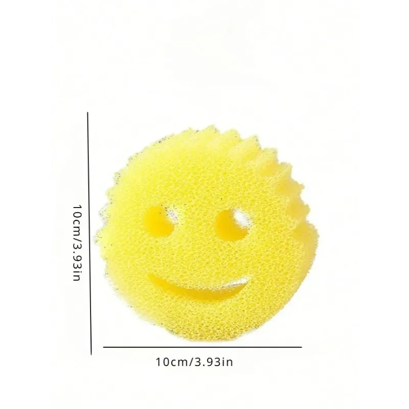 Smiling Face Dishwashing Sponge Cloth Strong Scouring Pad Kitchen Bathroom Miracle Sponge Stain Odor Resistant Cleaning Supplies