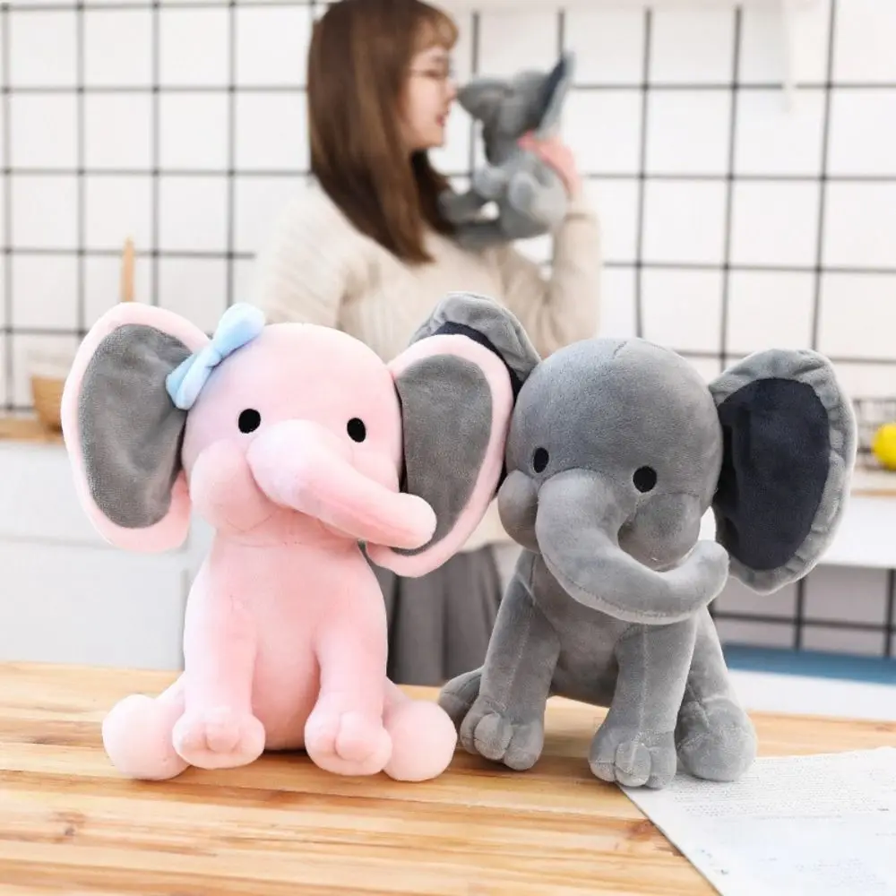 Cartoon Style Cotton Elephant Soft Texture Kawaii Soothing Pillow Infant Use Real Life Plush