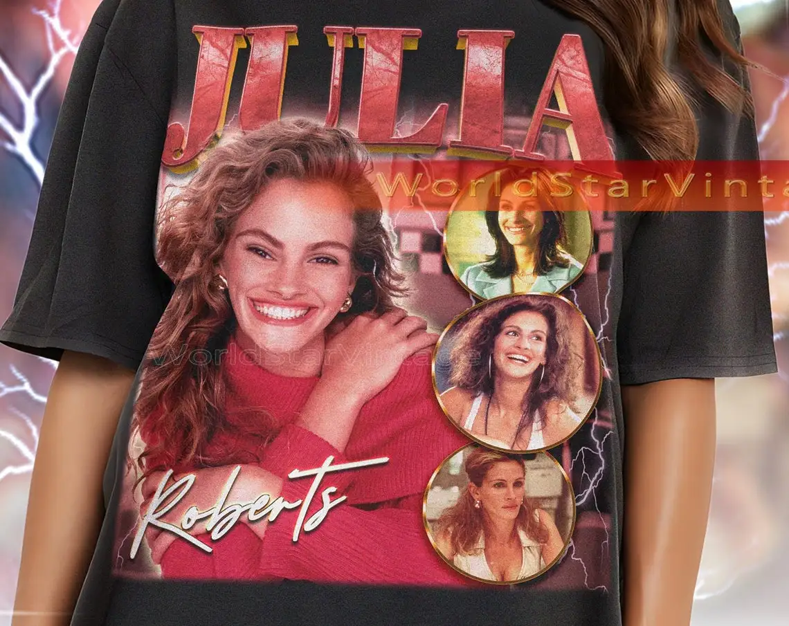 JULIA ROBERTS Vintage Shirt Julia Roberts Homage Tshirt Julia Roberts Fan Tees Julia Roberts Merch Gift Julia Roberts Retro