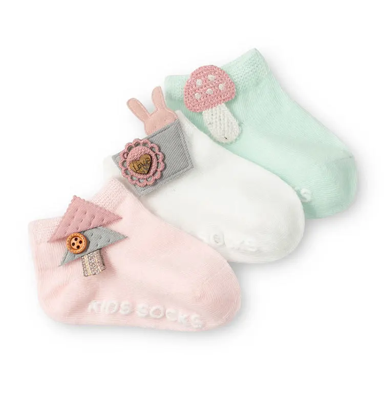 3 Pair/Lot Baby Socks For Girls Boys Cute Cartoon Socks For Newborn Infants Boat Short Floor Socks Non Slip Accessories 0-3Years