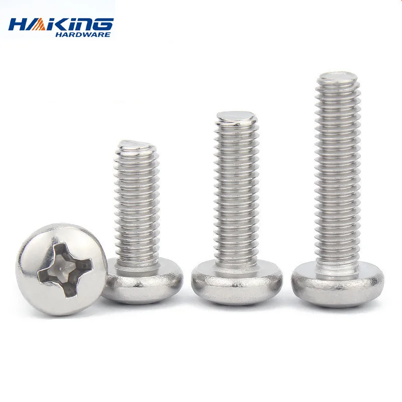 30/50pcs cross recessed BM pan head screws nickel plated carbon steel m2 m2.5 m3 m4 phillips machine screws DIN7985