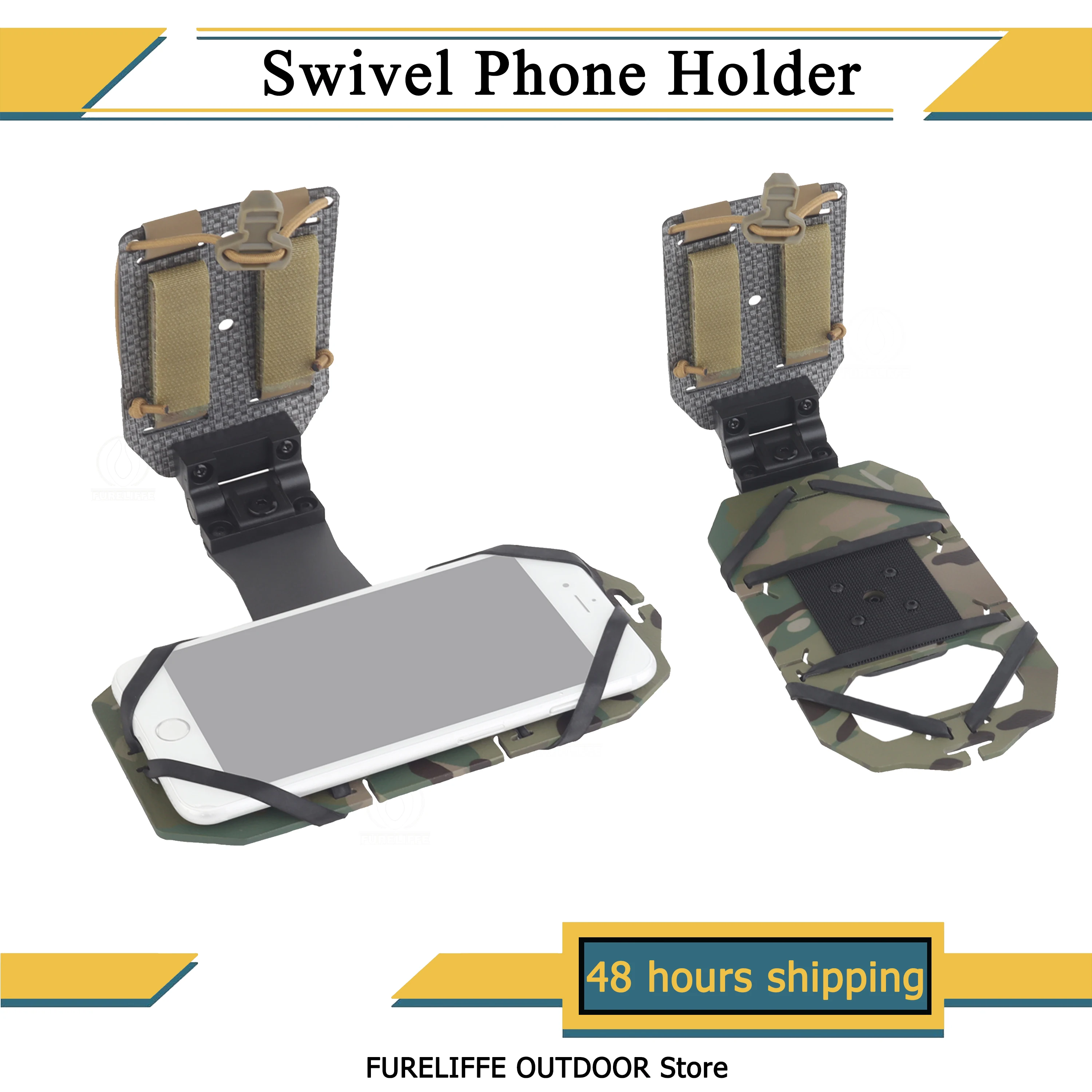 Tactical MOLLE Swivel Cell Phone Carrier Plate Fits Tactical Vest Chest Plate Molle Accessories