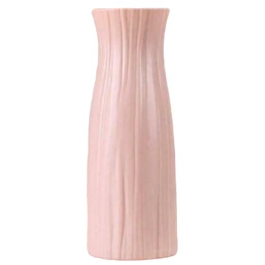 

Ceramic Look Plastic Vase - Unbreakable Vase for Flowers Narrow Dusty Pink