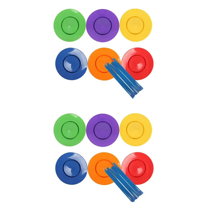 

AT44-12 Sets Plastic Spinning Plate Juggling Props Performance Tools Kids Children Practicing Balance Skills Toy Home Outdoor