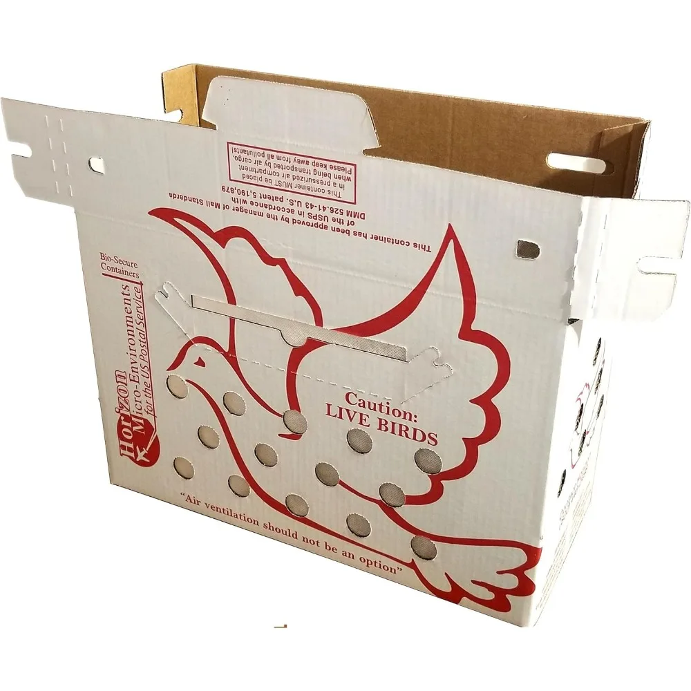 Live Chicken Shipping Boxes - Vented Single Units, 10 Pack, for Safe and Secure Transportation