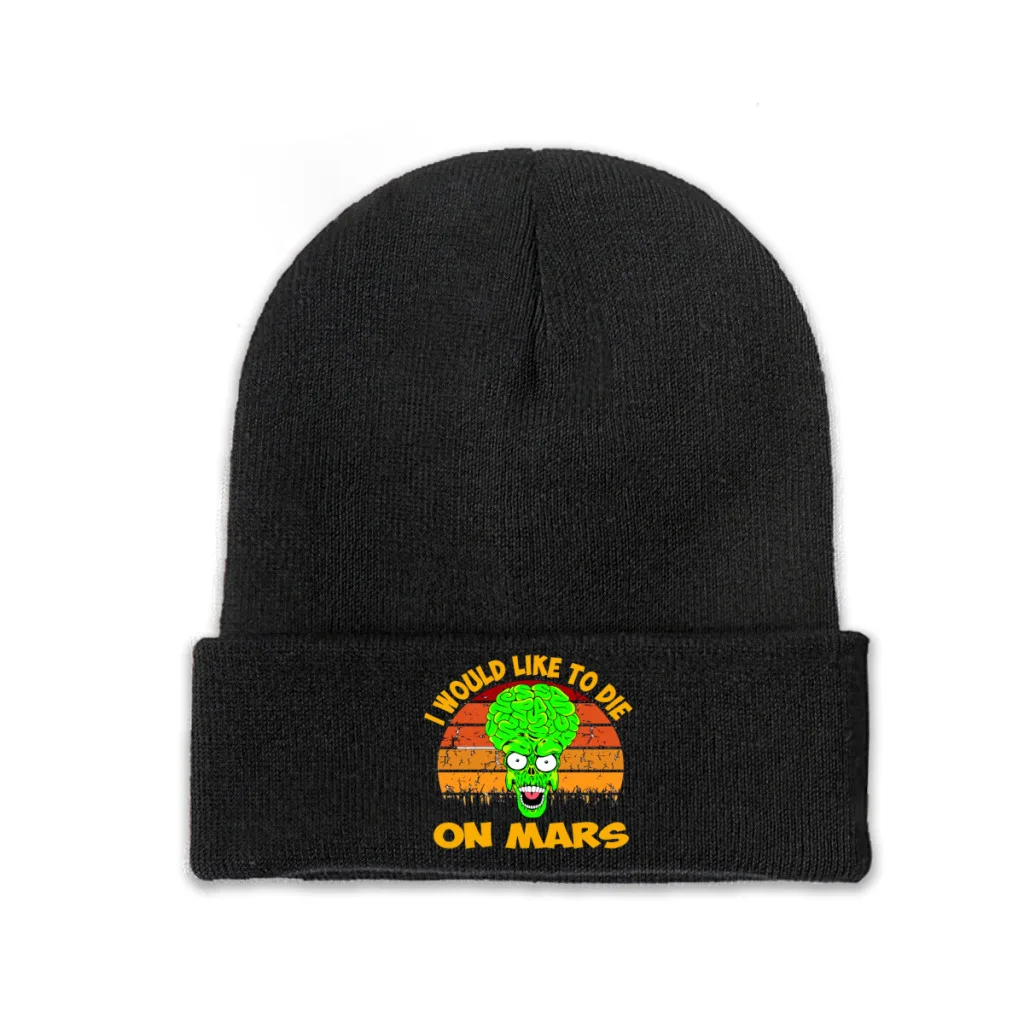 

Knit Hat Mars Attacks Martian Girl Film Winter Warm Beanie Caps Like to Die Mars Art Men Women Fashion Casual Bonnet