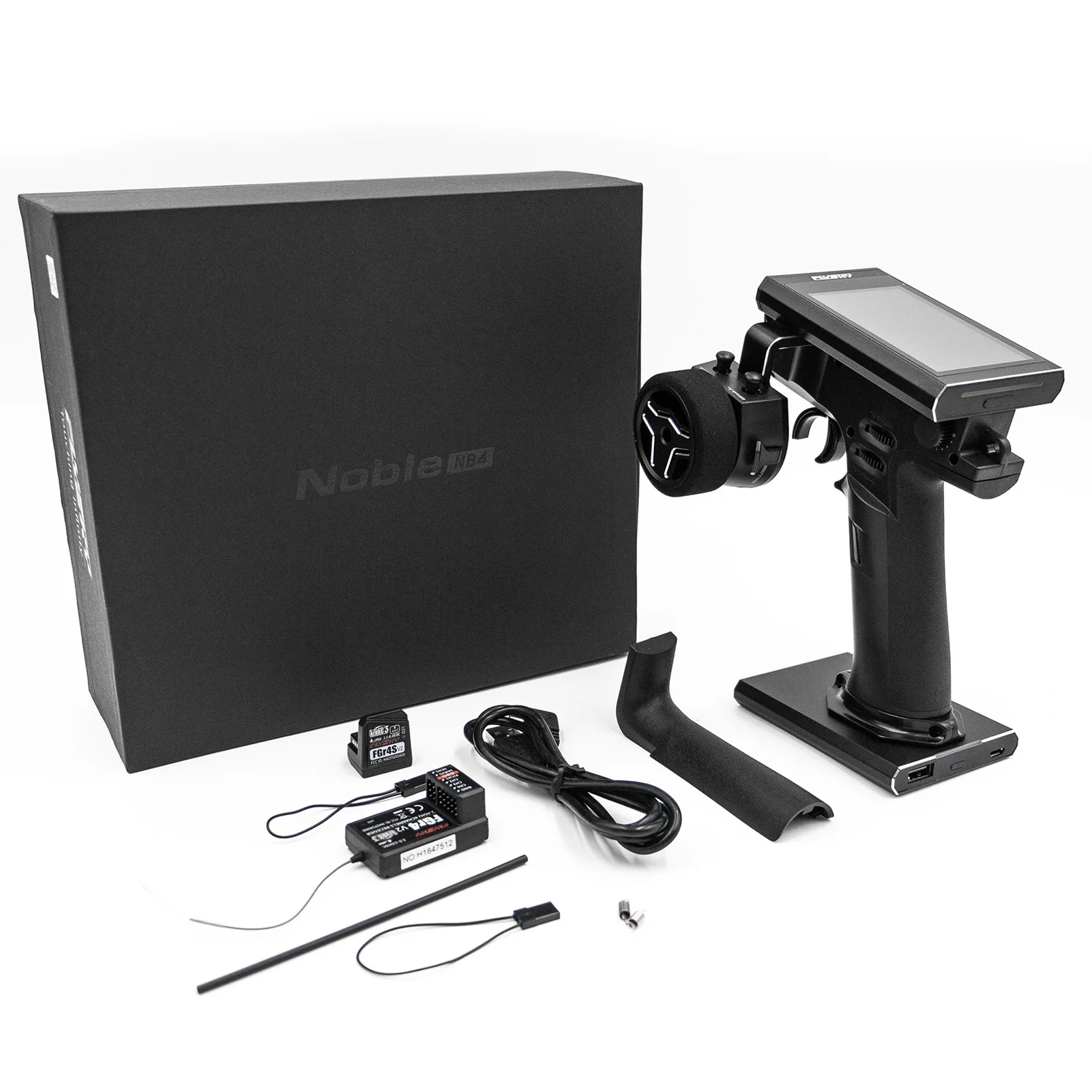 Flysky Noble NB4+ 2.4G 8CH ラジオ送信機リモートコントローラー、FGR4S レシーバー付き、リモートコントロールカーボート用 AFHDS 3 プロトコル