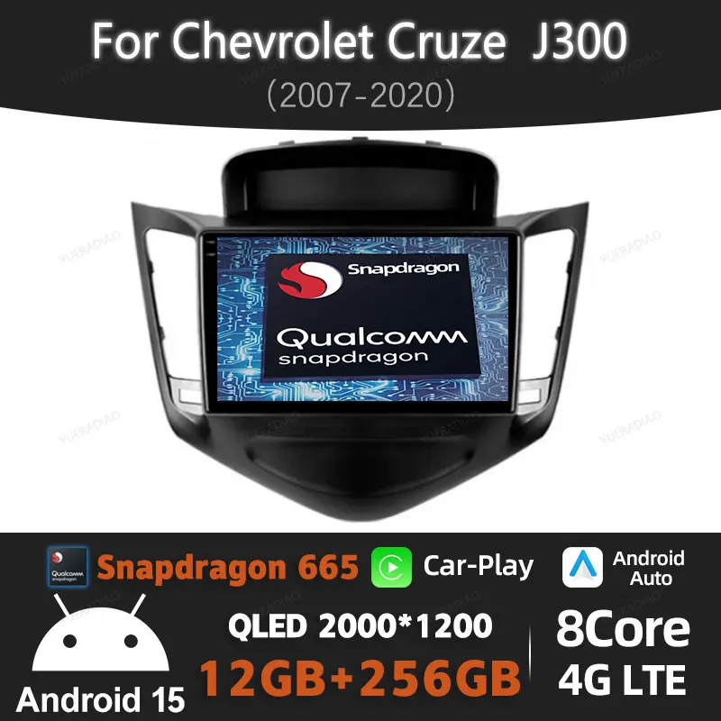 

Android 15 Car Radio For Chevrolet Cruze J300 2008 - 2014 Qualcomm GPS NAVI Multimedia Stereo Video Player 4G LTE 5G WIFI BT