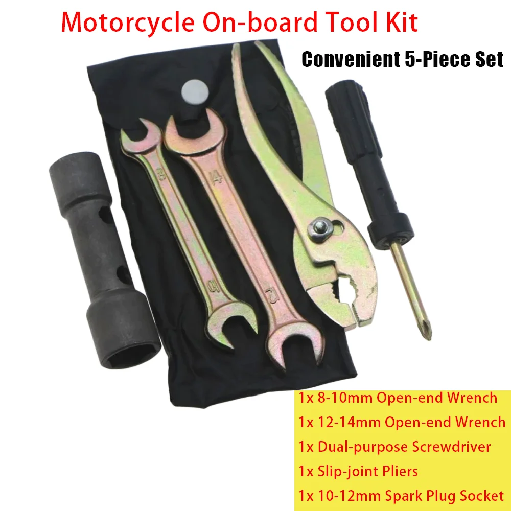 

5Pcs/6/16Pcs Motorcycle On-board Tool Kit with Screwdriver Pliers Wrench Spark Plug Socket hex key-Motorcycle Repair Accessories