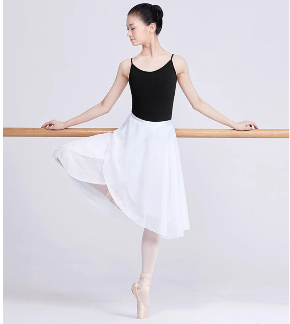 1pcs/lot woman fashion ballet dance wrap skirt contrast color ballet dancing chiffon skirt