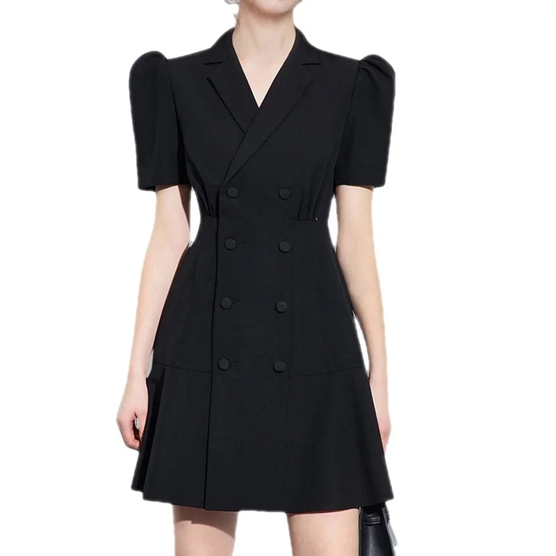 

Worke Hepburn Sle A-Line Dr Small Bla Dr High Waist Long Sve Commute Friendly 00% Linen Fabric Ciwalk ential