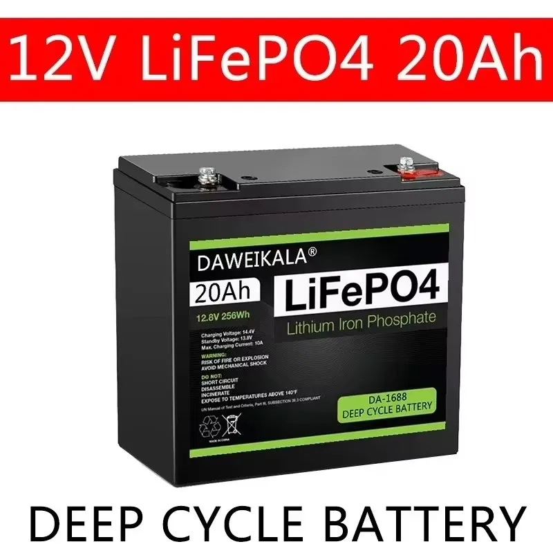 

12V 20Ah LiFePO4 Lithium Iron Phosphate Battery-Rechargeable Deep Cycle Battery for Kid Scooters/Boat Motors 2000+ Cycles Built-