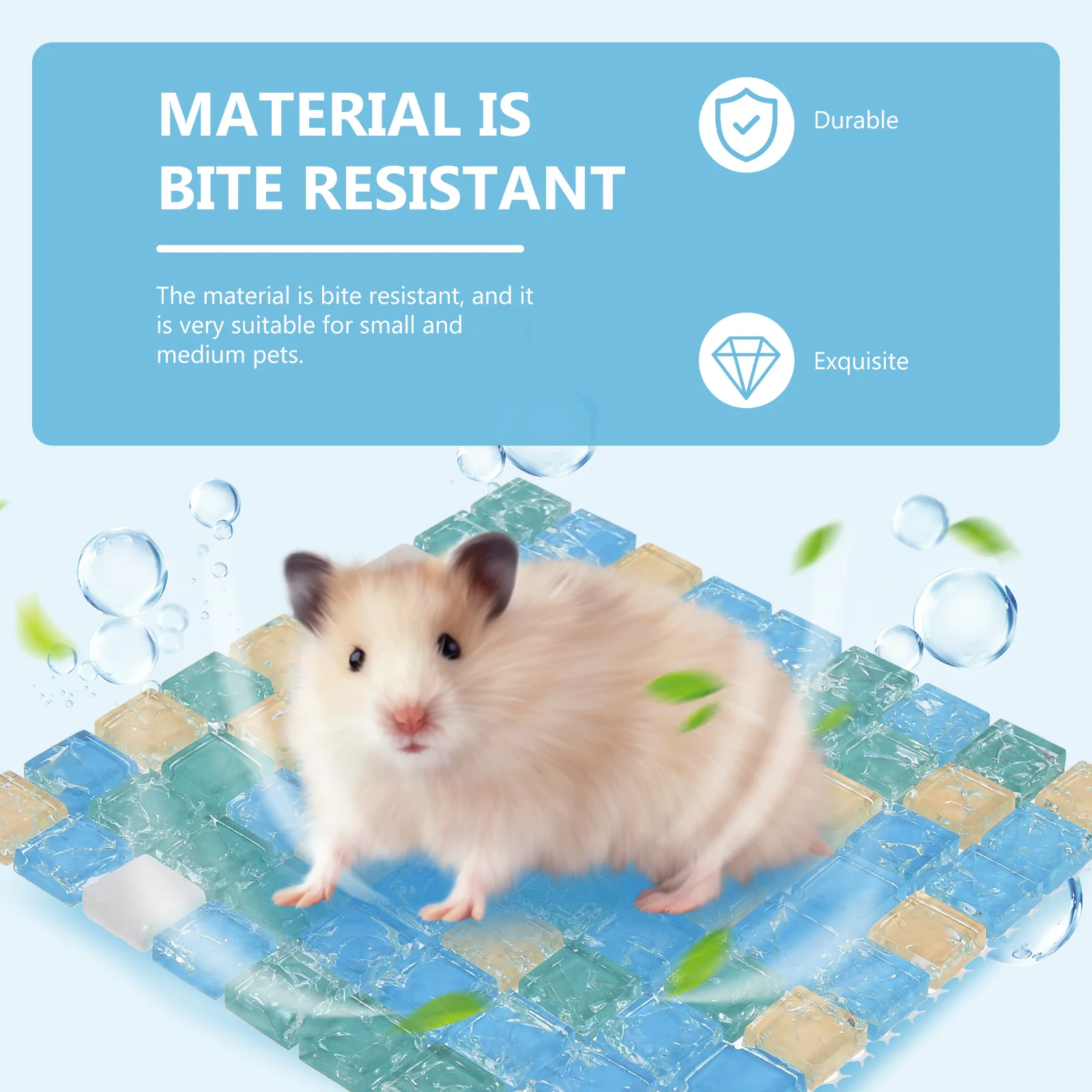 

Crystal Chip Hamster Mat Small Pet Summer Pad Cage Washable Supplies Pet House Accessories Cooling Board