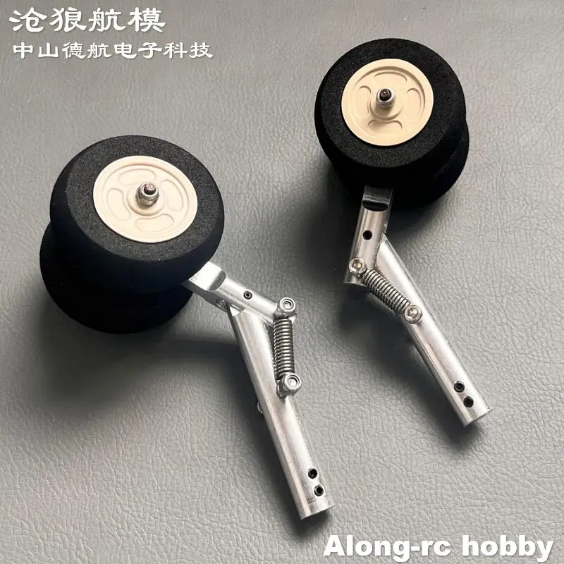 2pcs 95 --155mm D4 Double Spring Shock Absorber 2 wheels Kneeling Landing Gear 4.0mm shaft for RC Plane Airplane DIY Models Part