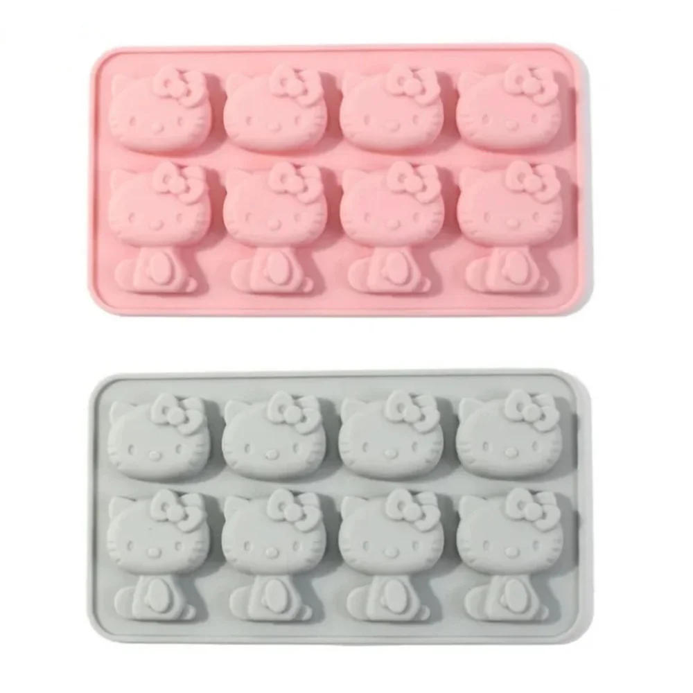 Kawaii Hello Kitty Ice Tray Silicone Mold Sanrio Cute Kuromi DIY Chocolate Biscuit Mold Baking Tool My Melody Candy Mold Gift