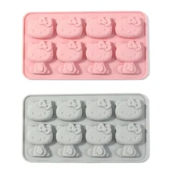 Kawaii Hello Kitty Ice Tray Silicone Mold Sanrio Cute Kuromi DIY Chocolate Biscuit Mold Baking Tool My Melody Candy Mold Gift