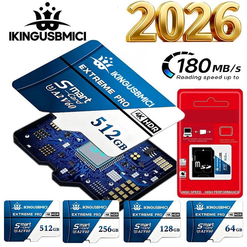 SD Cards Micro TF SD Card TF Cards Memory Card 256GB 512GB 128GB 32GB 64GB Reliable Performance A2 X-Ray Proof for Camera Gaming