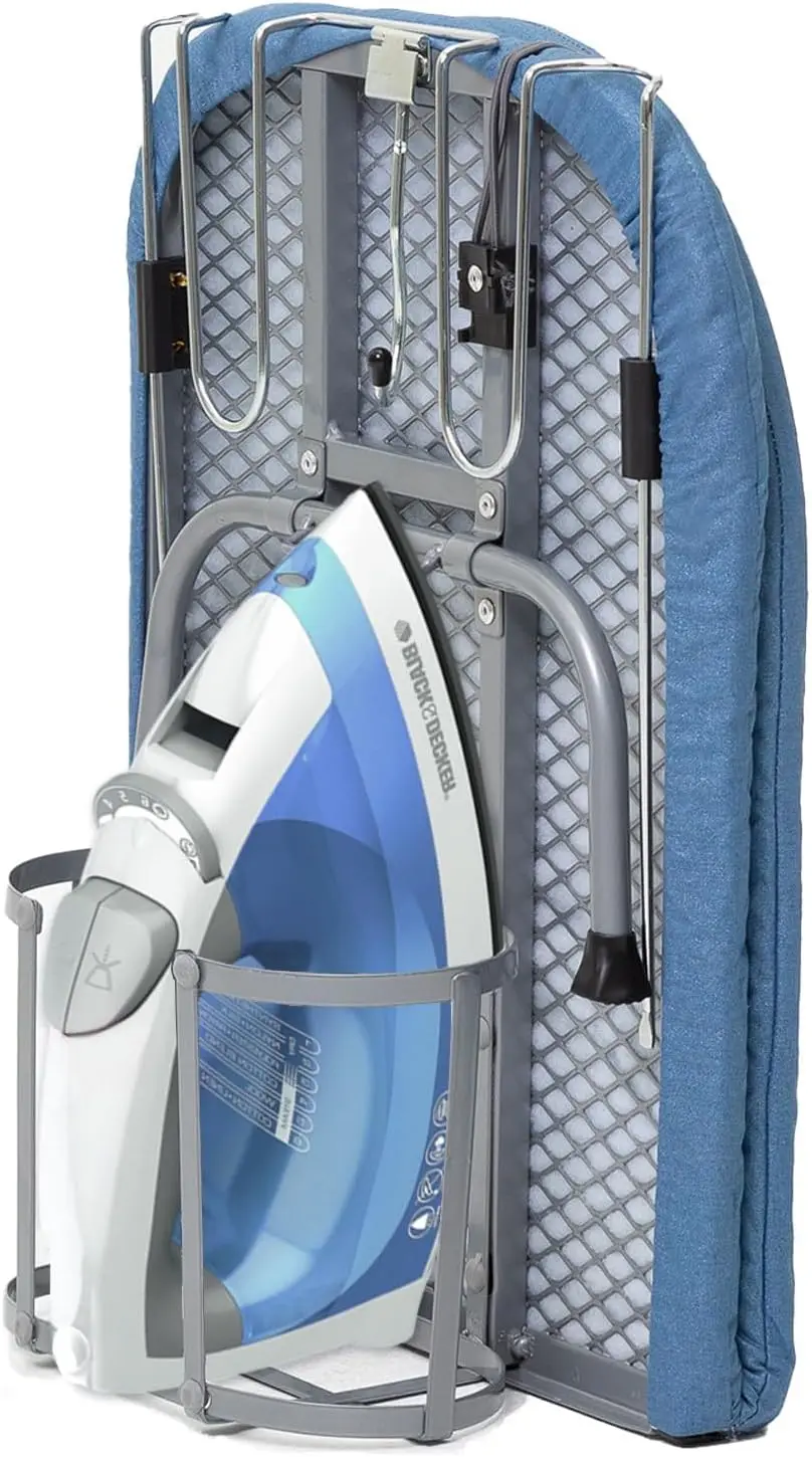 

Компактная складная гладильная доска с металлическим держателем, термостойким чехлом для общежитий и квартир, синяя