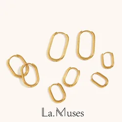 La. Muses Simple Fashion Stainless Steel Hoop Earrings For Women 2024 Unique Luxury Jewelry And Accessories