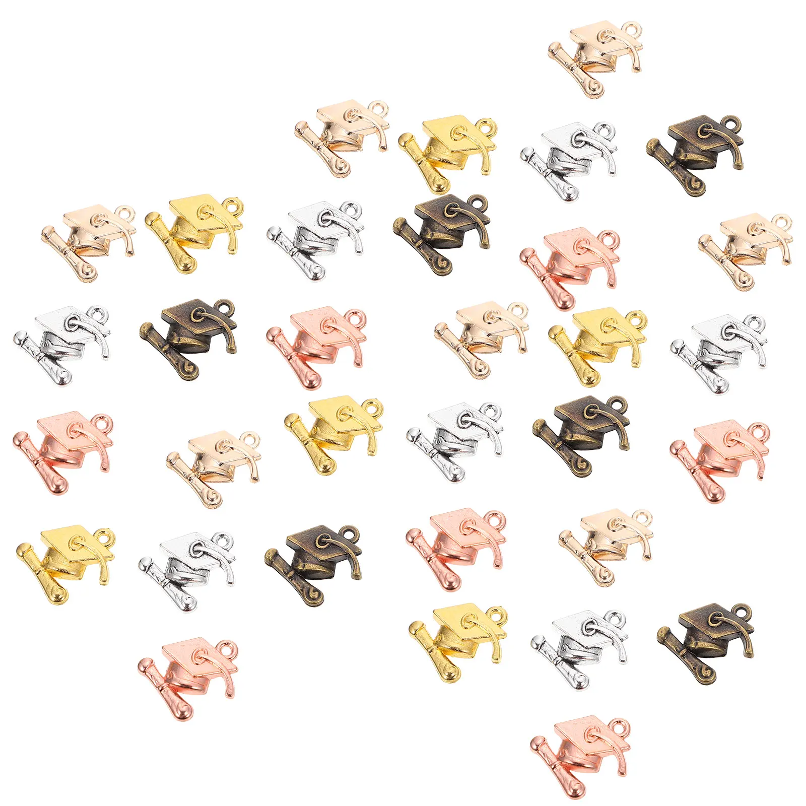 

70 Pcs Jewelry Graduation Cap Accessories Miss Necklace for Women Alloy DIY Charm