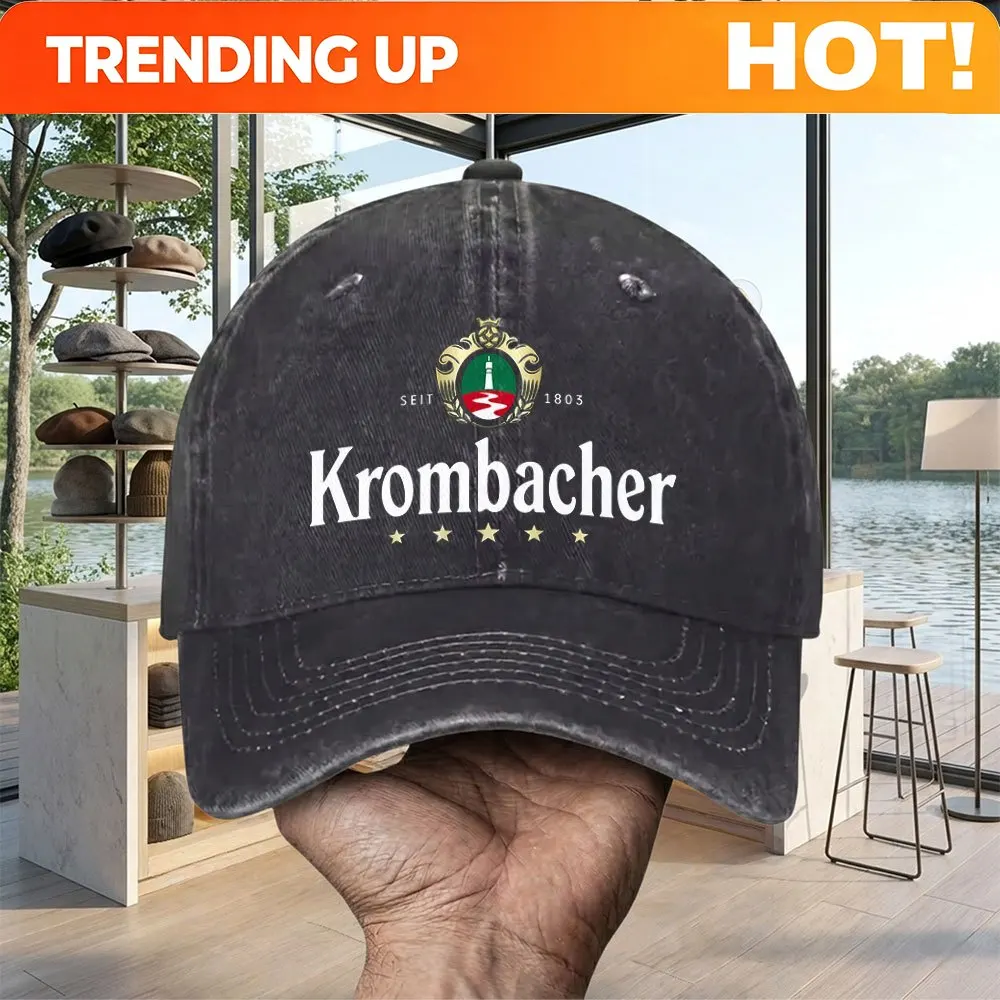 Unisex Krombacher Logo Baseball Cap, Sun Protection, Suitable for Golf, Driving, Running, Fishing, and Outdoor Sports